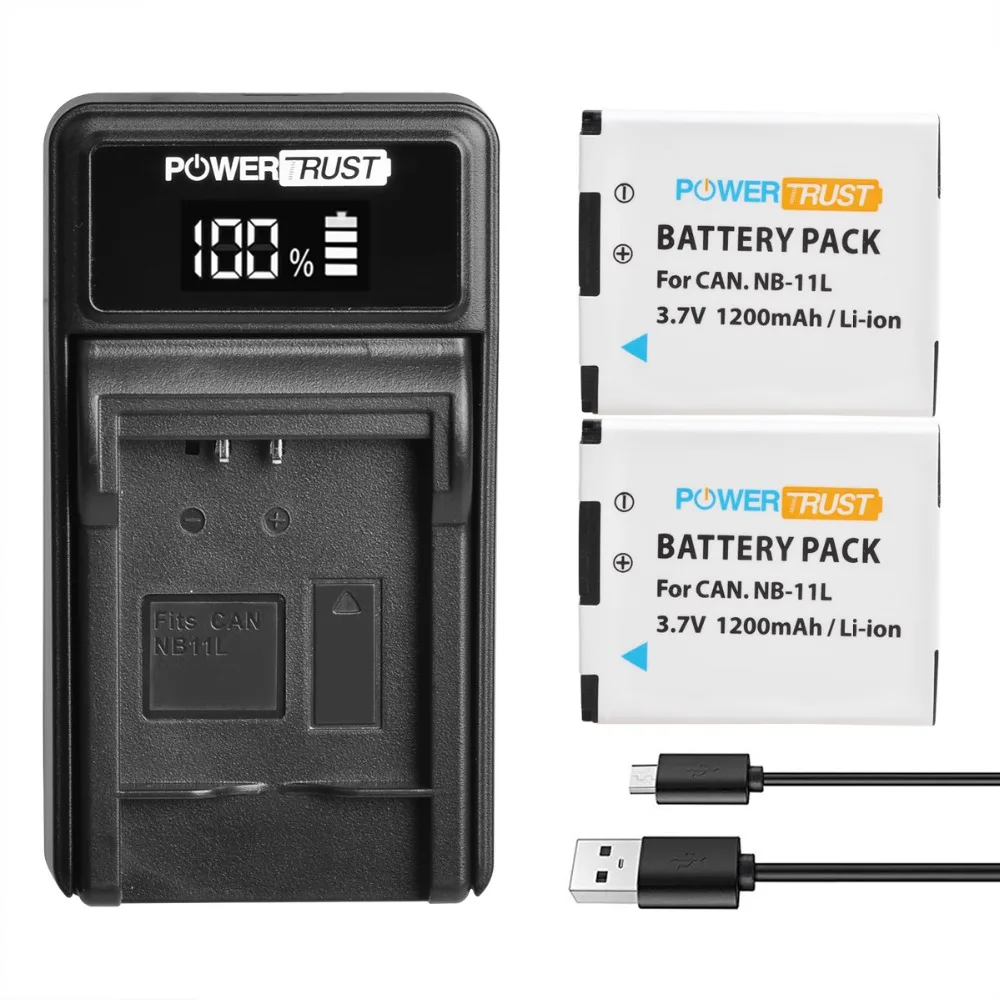 NB-11L 1200mAh NB 11L NB11L Battery and Charger for Canon NB-11LH PowerShot A2300 IS A2400 IS A2500 A2600 A3400 IS