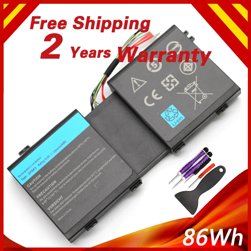 

Golooloo 86Wh battery 2F8K3 KJ2PX 0KJ2PX G33TT for DELL Alienware 17 17X 18 18X Series