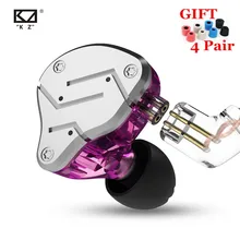 KZ ZSN 1DD+ 1BA гибридные наушники-вкладыши сменный кабель гарнитура HIFI четырехъядерный привод музыкальные наушники ZST ES4 ZSN PRO V80 ZS10