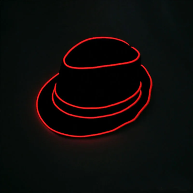 red Светодиодный с подсветкой светящиеся Шляпы Топ джазовая шляпа Кепка фестиваль праздник маскарадный реквизит светящаяся, для клуба вечерние кепки navidad Рождество - Цвет: red
