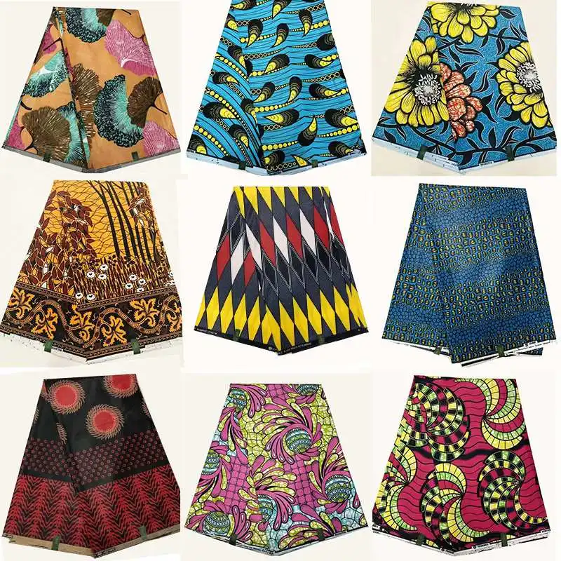 Африканская парафинированная ткань блока африканская ткань для платья восковая печать хлопок Ткань Текстиль 6 ярдов Дашики ткань