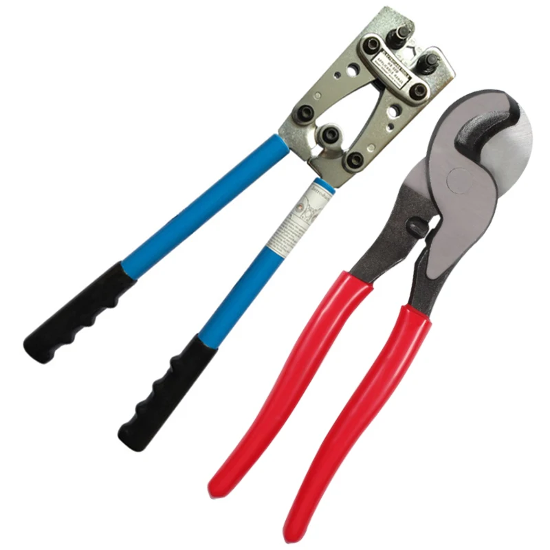 

Wire Crimper Terminal Winding Tool Cable Lug Crimping Tool Cu/Al Terminal Ratchet Electrician Pliers with Cable Cutter for 10, 8