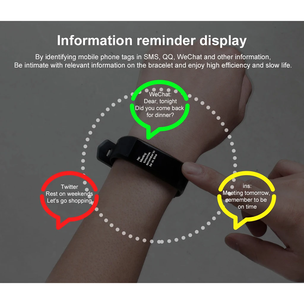 Smart Band Wristband Smartwatch Heart Rate Bands Blood Pressure Fitness Tracker Waterproof Watch Students Bracelet Smart Band