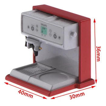 

Metal Coffeemaker Simulation Kitchen Furniture Doll House Miniature Accessories 1:12 Scale Dollhouse Home Decor 36*30*40mm