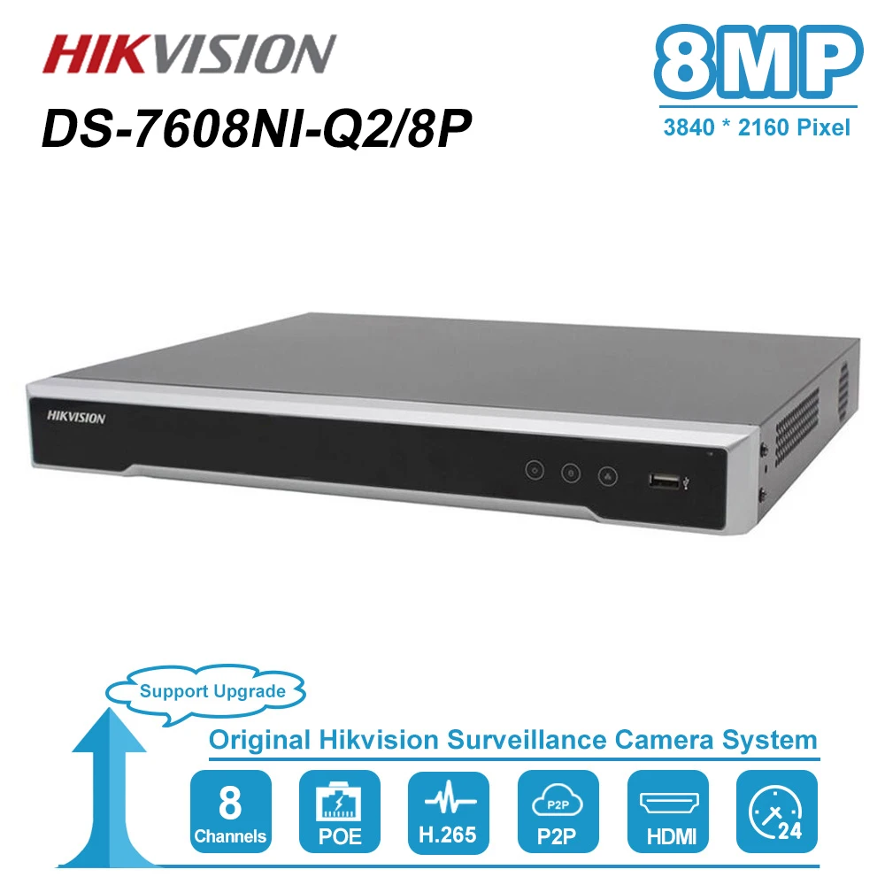 Hikvision HIKVISION 4K 4 8 16 CHANNEL 8MP POE IP NETWORK VIDEO RECODER 8MP CAMERA SYSTEM 