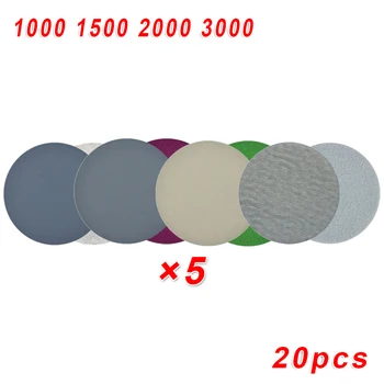 

20pcs Hook Loop Sandpaper 1000 1500 2000 3000 Grit Wet Dry Polisher Sandpapers Wood Polishing Sanding Disc