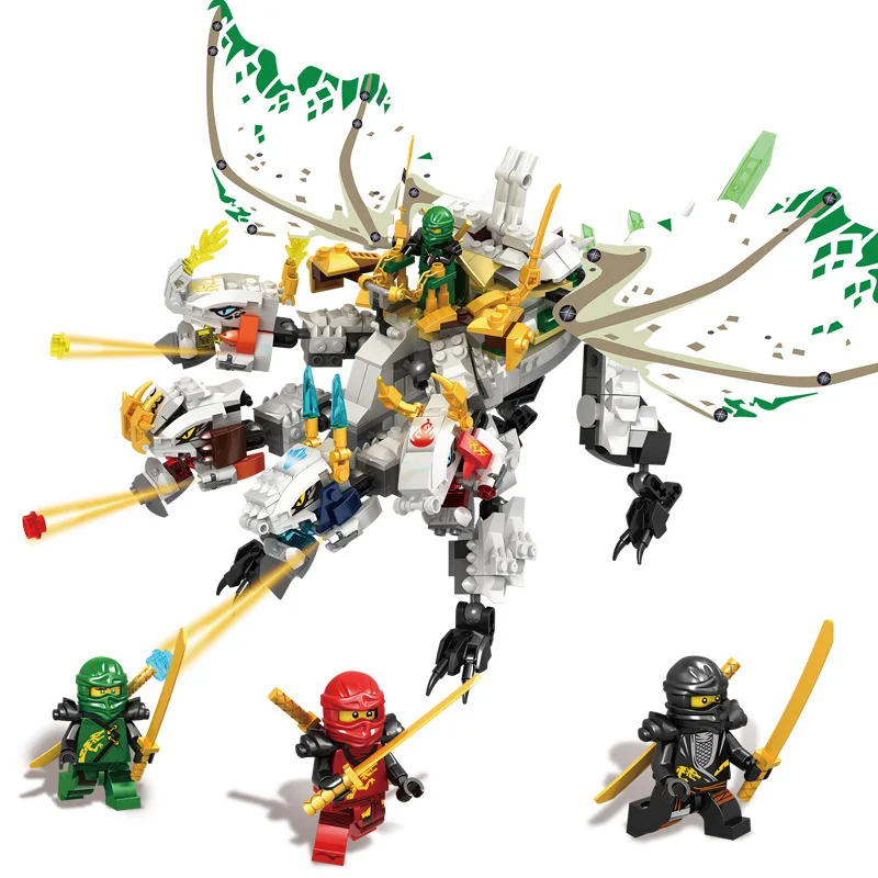 

New Movie Ninja Ultra Dragon Building Blocks Compatible with ninjagoed Classic Figures 4 Headed Dragon Bricks Kids Toys gifts