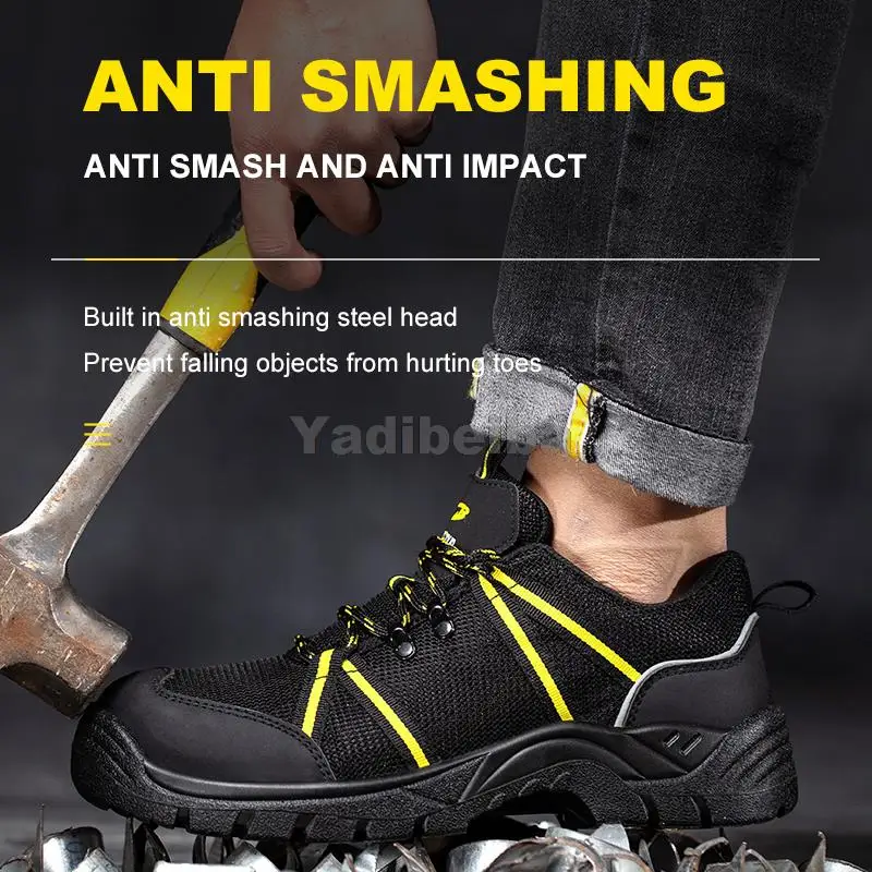 Zapatos de seguridad indestructibles para hombre, antiestáticas de trabajo, calzado de trabajo Industrial antigolpes, novedad de 2022 - AliExpress
