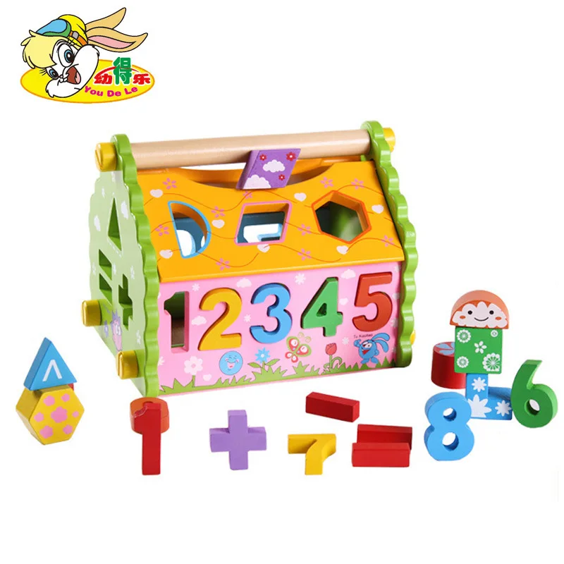 

Multi-functional Wood Geometric Shapes Matching with Numbers Acumen Estates Are Children Early Childhood Educational Toy