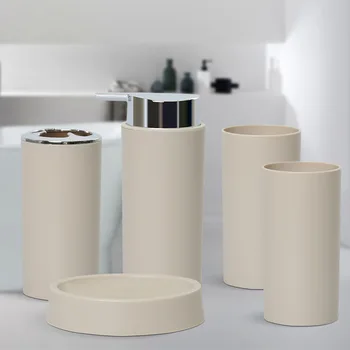 

5PCS Toiletries Bathroom Cup Set Toothbrush Holder / Soap Dispenser / Soap Tray Bathroom Accessories