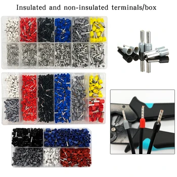 

500/700/1200/1870PCS Insulated Core Terminal Block Wire End Wire Connector Electrical Crimping Terminator Set