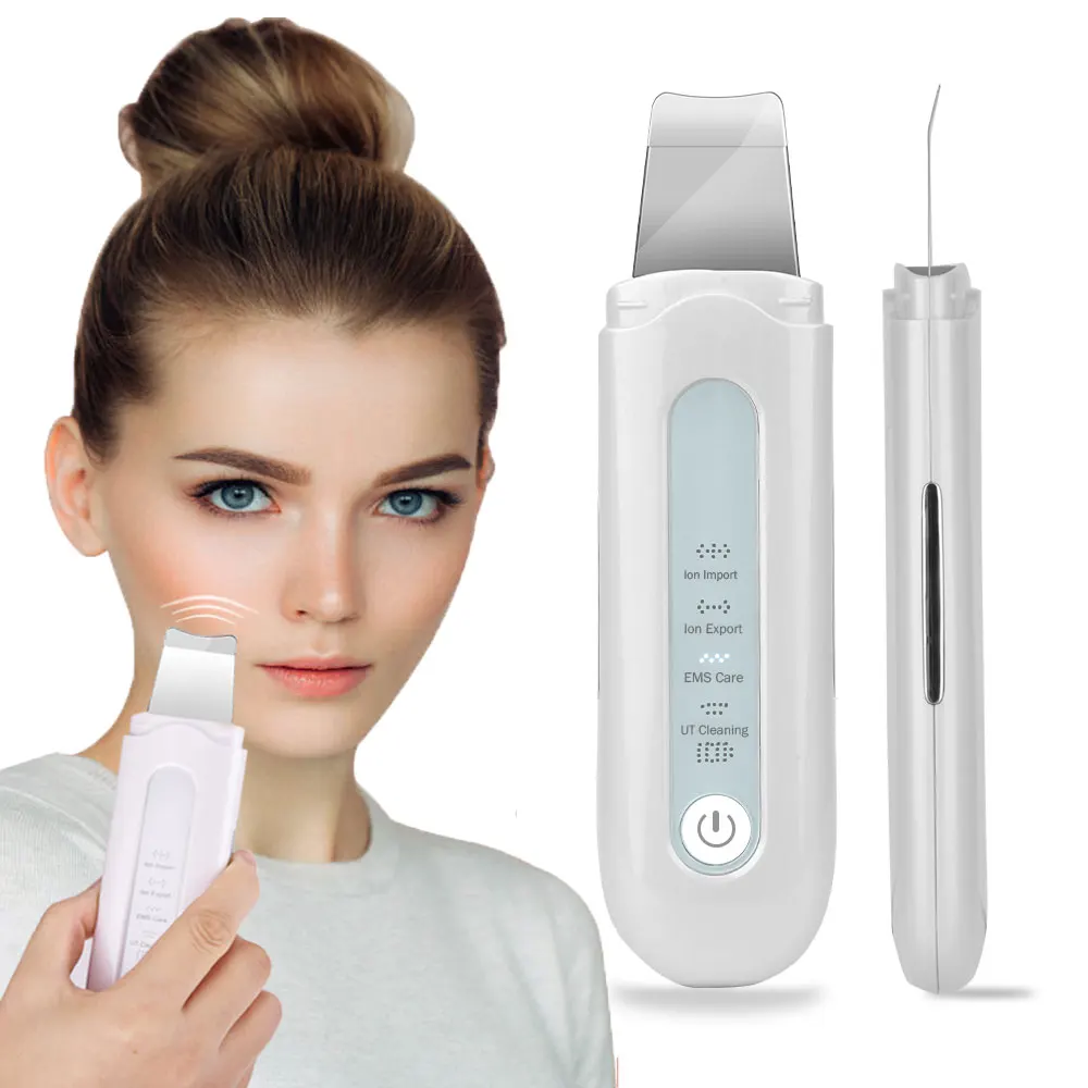 

Blackhead Removal Skin Scrubber Ion Vibration Acne Exfoliating Peeling Spatula Ultrasonic Deep Face Cleaning Pore Cleaner Tool