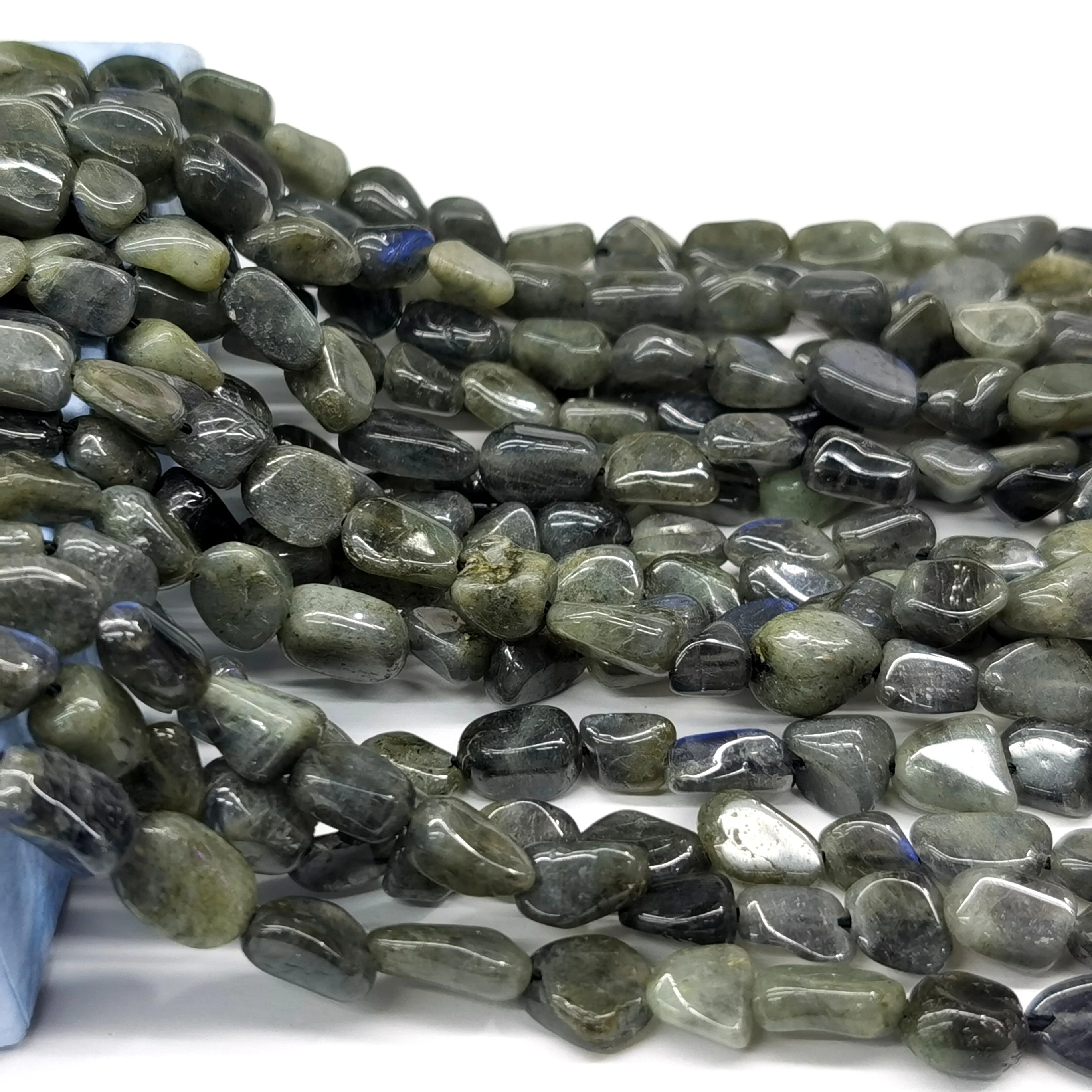 

Natural 5*8 straight hole labradorite gravel DIY long chain