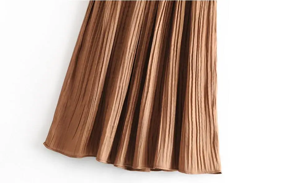 2019 винтажная яркая Юбка миди плиссированная юбка из искусственного шелка новые