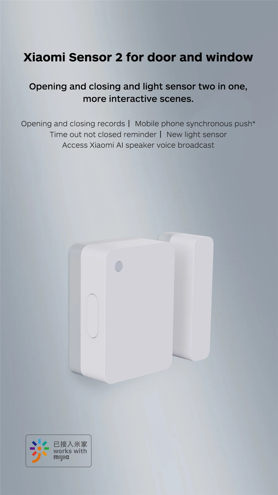 2020new Xiaomi Mijia Door Window Sensor 2 Intelligent Mini Door Sensor Pocket Size Smart Home Automatic Control For Mi home app