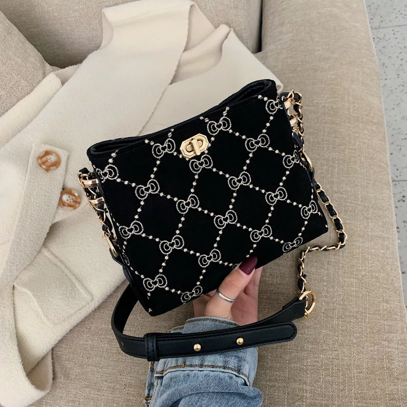 

Autumn And Winter Small Bag Women's 2020 New Style Korean-style Western Style Rhombus Spiraea Square Sling Bag Versitile Fashion