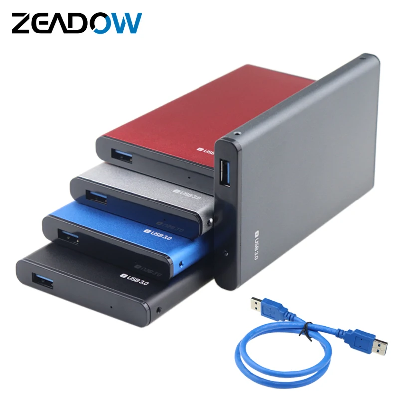 Adaptador de caja de disco duro externo USB 3,0 a SATA, de aluminio, 2,5 ", carcasa de disco duro Ultra delgada para HDD/SSD de 2,5 pulgadas