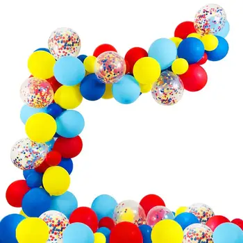 

82PCS Circus Party Balloons Arch Kit Latex Balloons Confetti Balloon Garland Strip Set for Baby Shower Paw Birthday Party