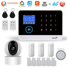 Système d'alarme de sécurité domestique sans fil, wi fi, 4G, détecteur de fumée, détecteur de mouvement, compatible avec Alexa et Google, application Tuya Smartlife