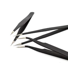 ESD антистатические нержавеющая сталь Tweezers пинцеты мобильные телефон пинцет для ремонта Птичье гнездо волос зонд, щипцы Локоть пинцет