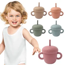 Gobelet à eau Portable pour enfant, 1 pièce, couleur antidérapante, anti fuite, pour bébé, apprendre à boire