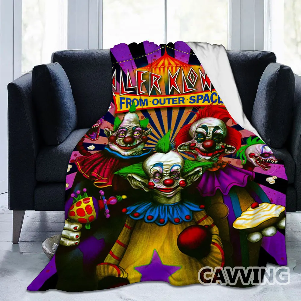 Квадратное Флисовое одеяло с 3D принтом Killer Klowns из космоса | Дом и сад