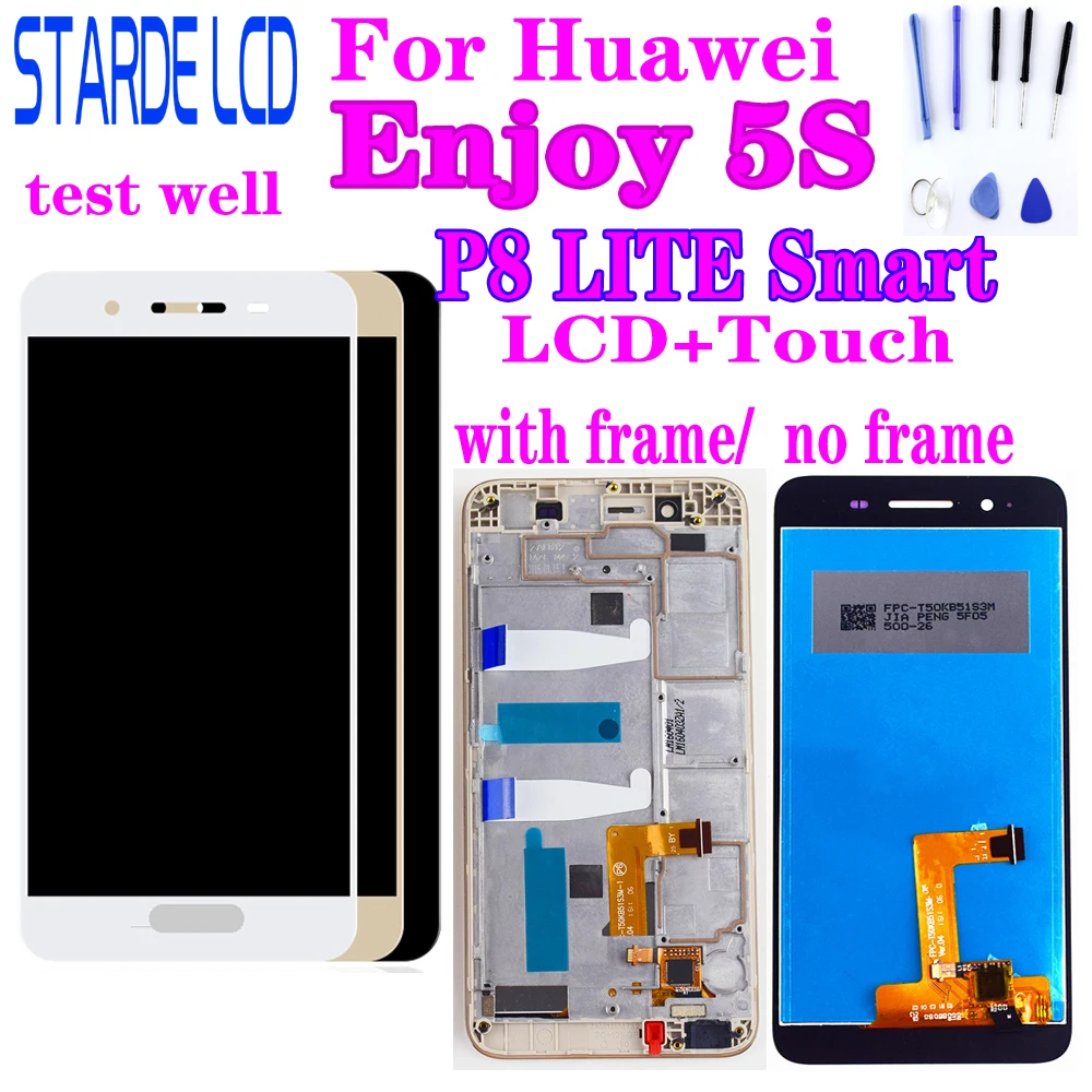 

High Quality For Huawei Enjoy 5s LCD Display Digitizer Touch Panel Screen Assembly with Frame P8 LITE Smart Screen Replacement