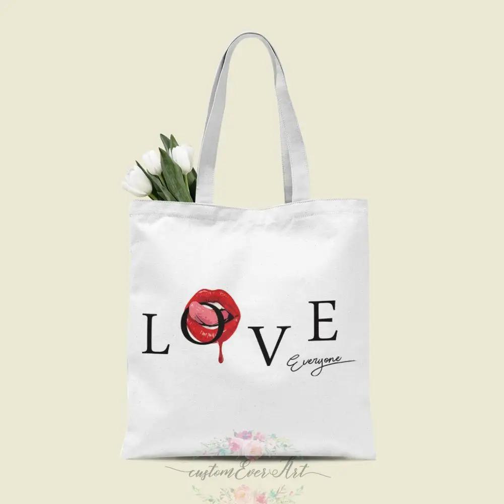 Custom Tote Bag Shopping Add Your Text Print Original Design White Zipper Unisex Fashion Travel Canvas Bags | Багаж и сумки
