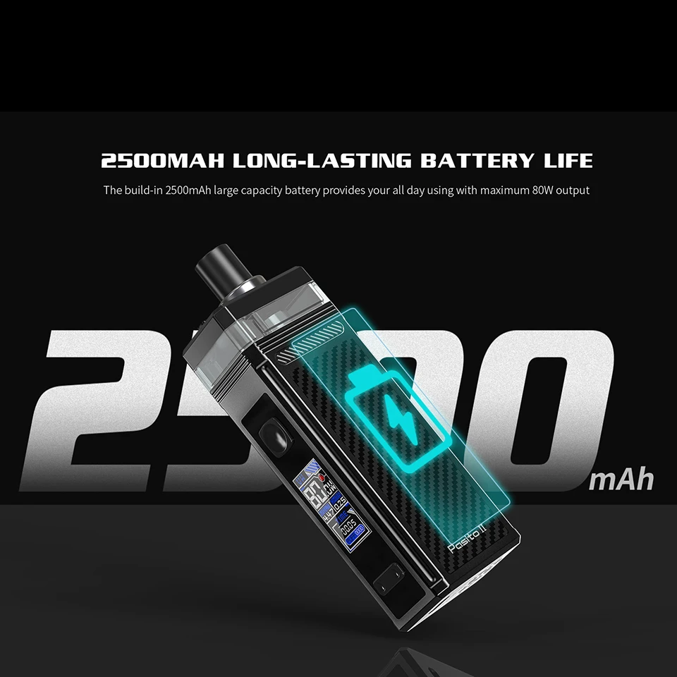 Original Smoant Pasito II 80W vape kit with 2500mAh battery 6ml Cartridge 510 Connector 0.96inch Screen Mod VS Smonat Pasito Kit (8)