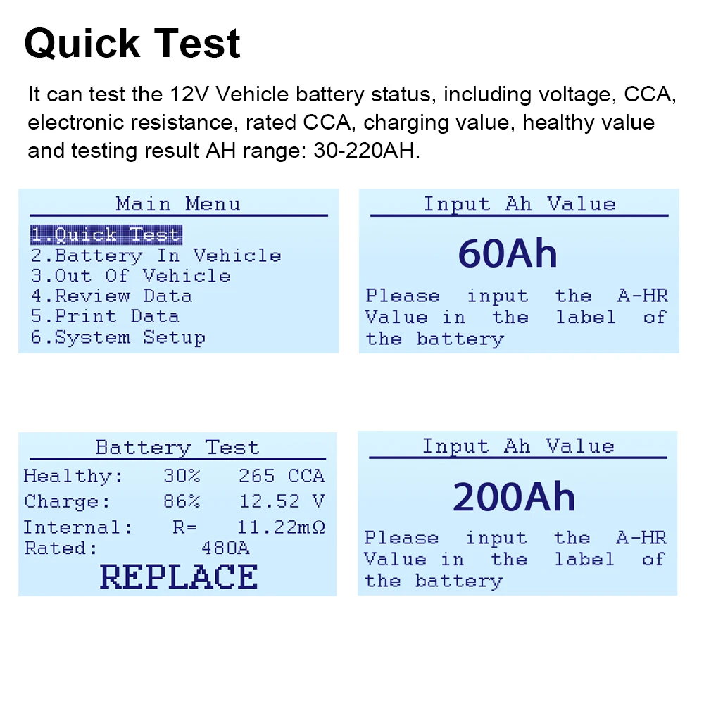 ANCEL BA101 12V Батарея анализатор 2000CCA 220AH автомобильные Аккумуляторный сканер
