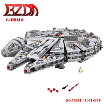

BZDA Star Wars Millennium Falconlys 1381 PCS Building Blocks MOC Battleship Model Kit Compatible Building Blocks Kids Toys