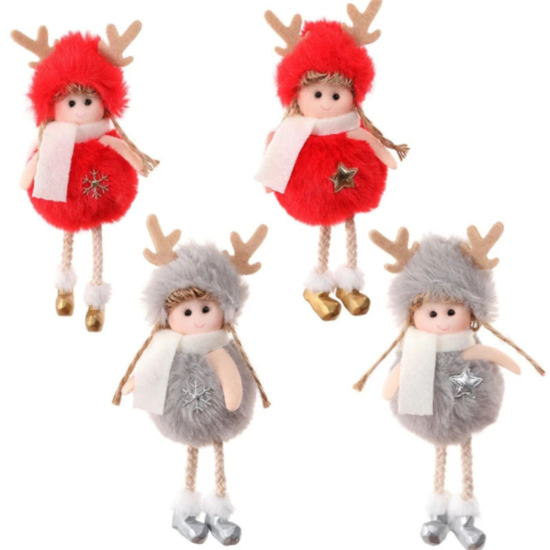 Рождественский плюшевый ангел, Очаровательные Детские кукольные украшения, Рождественская елка, подвесная подвеска, украшение для дома, рождественский подарок, игрушечные эльфы для девочек