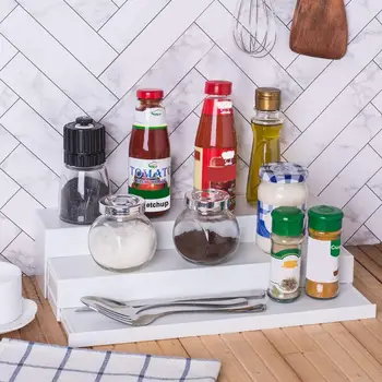

Expandable Spice Rack 3-Tier Step Shelf Cabinet Spices Organizer Adjustable Storage Holder Kitchen Tool Storage Seasoning Rack