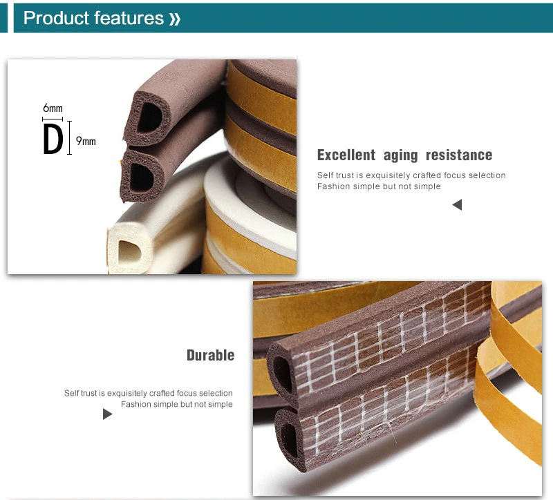 10 метров самоклеющиеся двери окна пена уплотнение прокладки пены звукоизоляция предотвращение столкновения резиновое уплотнение прокладки D P E I Тип
