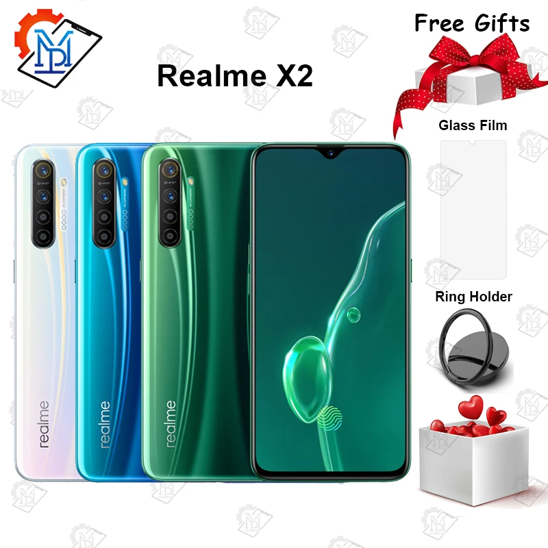 Realme X2 мобильный телефон с 6 4 дюймовым дисплеем процессором Snapdragon 730 ОЗУ ГБ ПЗУ 64