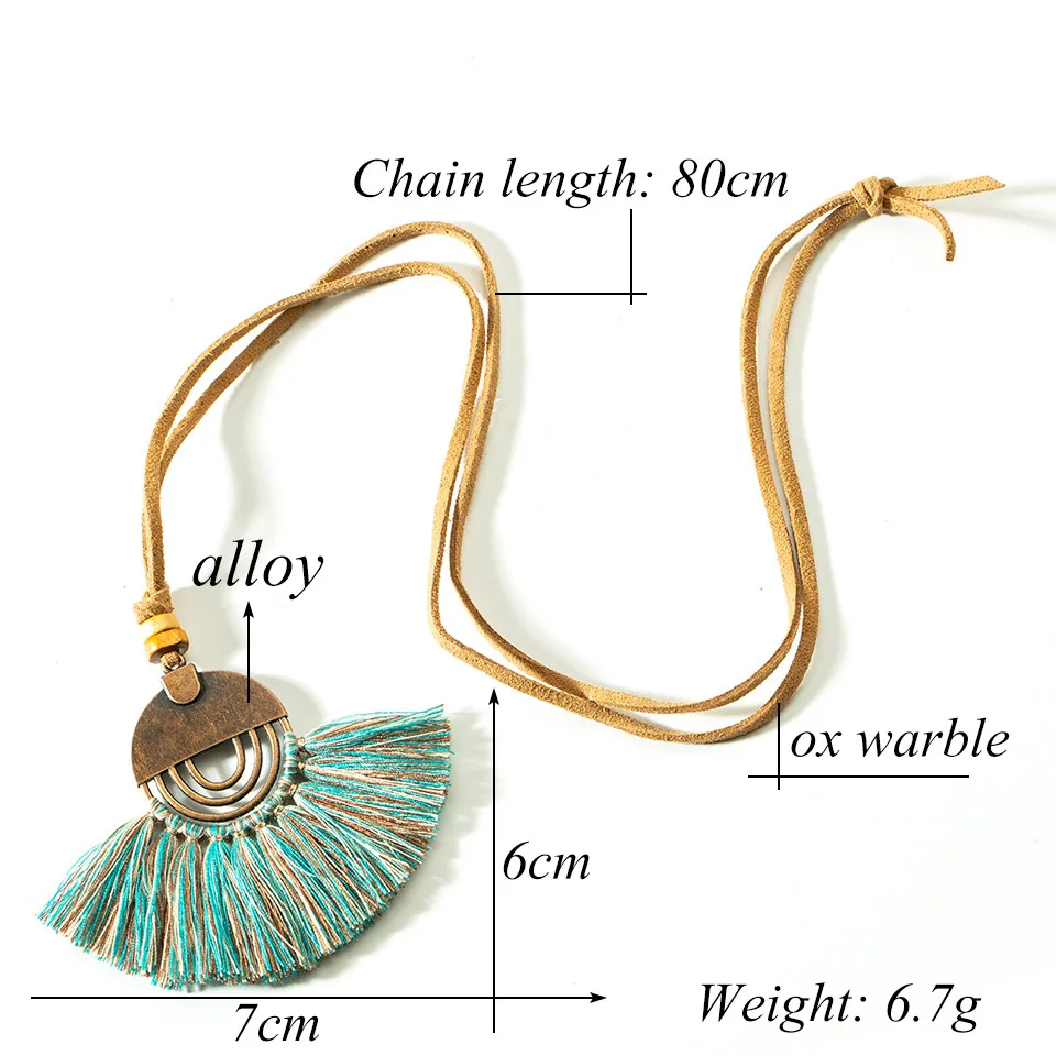 New Tassel Necklace 18 Colors Choice Fringe Sweater Necklaces Boho 80cm Long Necklace Women Gifts Maxi Choker Statement Jewelry (4)