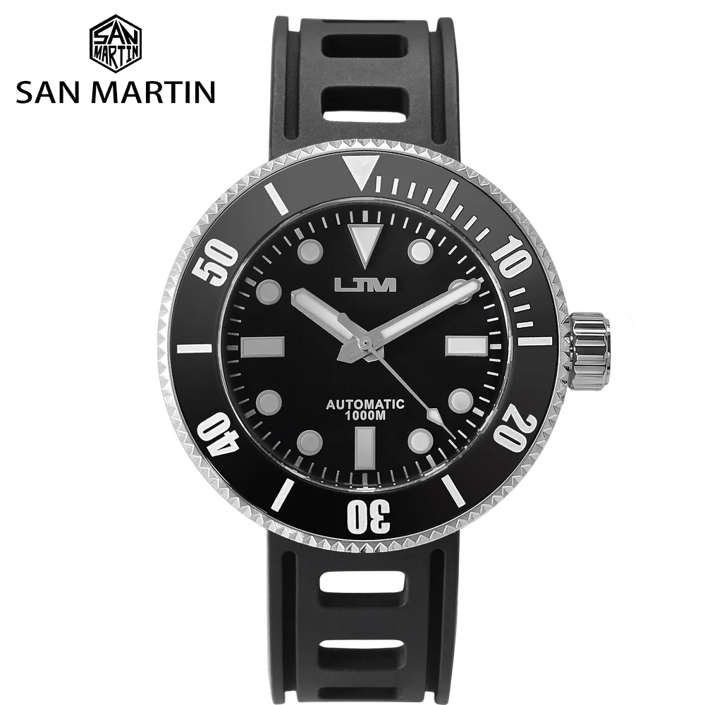 San Martin Diver VS37 солнечные кварцевые NH35 нержавеющая сталь мужские часы с сапфировым