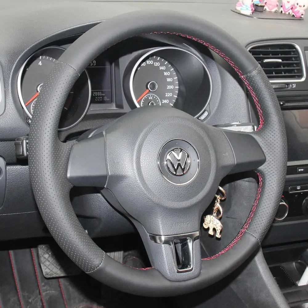 PONSNY Чехлы рулевого колеса автомобиля чехол для Volkswagen VW Golf 6 Santana NF Jetta POLO камера Bora TOURAN АВТО сшитый вручную чехол