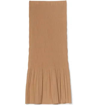 

Women Skirt Threaded Pleated Casual Skirt 2019 Autumn New Tricolor Casual Skirt with Screw Shaped Pleat Midi Skirt