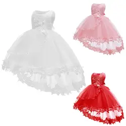Крестильное платье для малышей, кружевные платья принцессы, Платье для девочек на первый день рождения для младенцев Рождественское