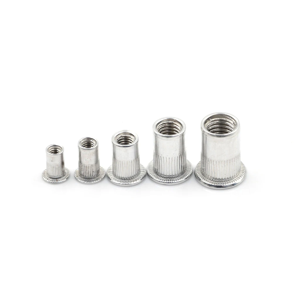 20Pcs Aluminum Alloy Rivnut Flat Head Threaded Rivet Insert  Cap Rivet Nut M4 M5 M6 M8 M10