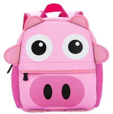 Small pink pig Детский сад мультфильм детей животных печати неопрена школьный рюкзак через плечо - Цвет: Small pink pig