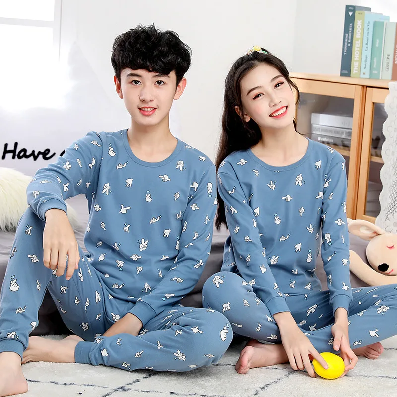 Girls Cotton Children's Pajamas Sets Baby Boys Clothes Cartoon Kids Sleepwear Long Sleeve Tops+Pant Set Kids Boy Pajama Homewear