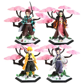 

Demon Slayer Kimetsu No Yaiba GK Kamado Tanjirou Nezuko Zenitsu Agatsuma Kochou Shinobu Statue PVC Figure Model Toy