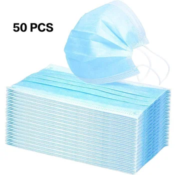 

100 pcs Disposable Protective Face Mask 3 Layer Non Woven Mouth Masks Dustproof Earloop For Protection Masks