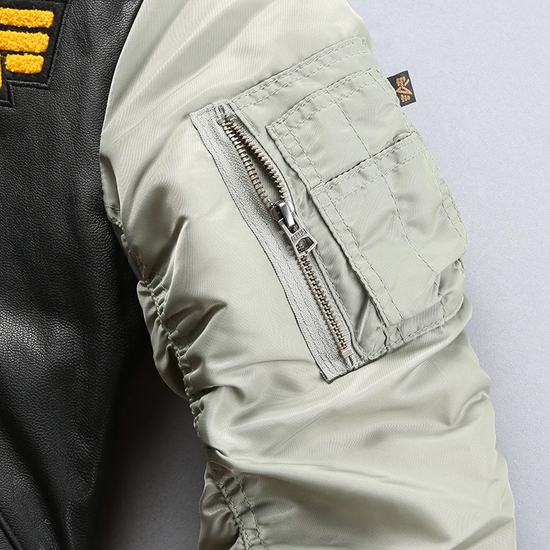 Promotion AH138 US air force flight pilot goat leather jacket genuine goat leather rider jacket family looking clothing parent & son dress