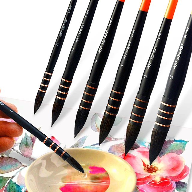 Professional Watercolor Paint Brush Set Handmade Squirrel Nylon Hair  Pointed Brush For Watercolor Brush Painting Set Art Suppl - Paint Brushes -  AliExpress