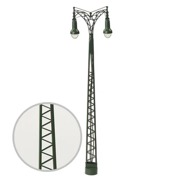 LQS66 Model Railway Layout 3pcs OO HO N Scale Lattice Mast Lamp Track Lights Warm White Two-LEDs