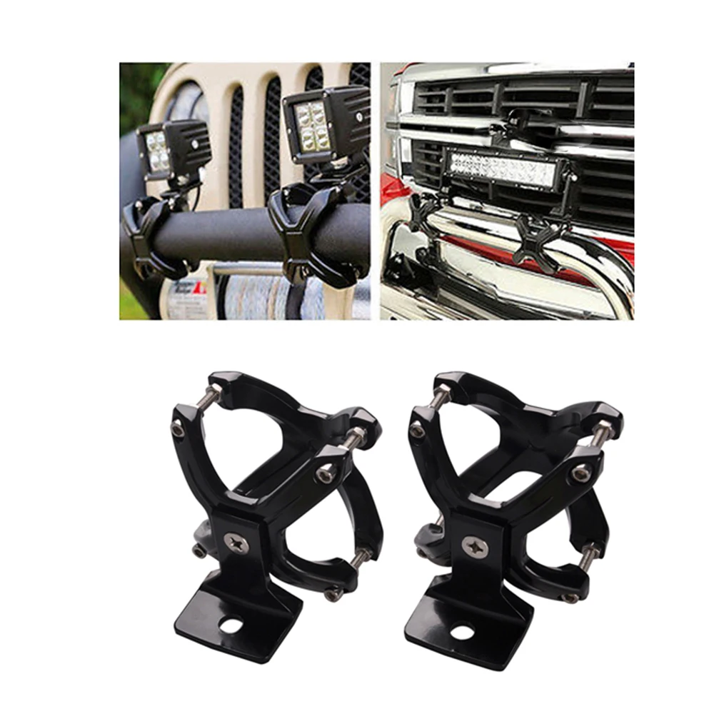 

ECAHAYAKU 1set 2-3 inch Motorcycle Headlight Mounting Bracket Relocation Clamps Driving Hunting Light Holder For Tube Fork truck