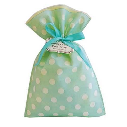 

Green Polka dot Non-woven Fabric Gift Bag 26.5x40cm 10pcs/lot